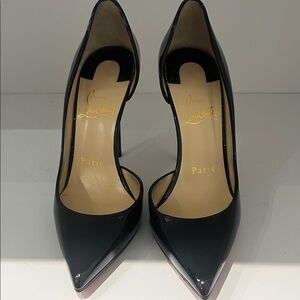 Christian Louboutin Black Patent Pointed Toe Pumps